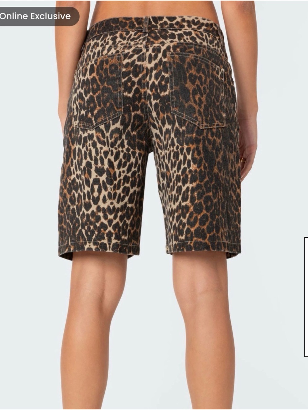 Edikted leopard Print Bermuda Shorts with low rise - Picture 2 of 3
